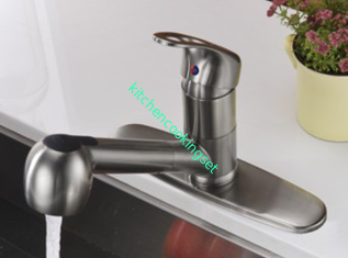 Brushed Finishing Modern Sink Faucet 304 Stainless Steel Material Desk Mounted Type
