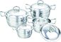 Silver Stainless Steel Cooking Pans , 8 Sets / Ctn Stainless Steel Sauce Pot